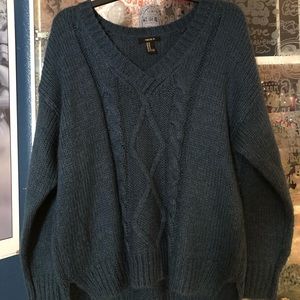 Forever 21 gray/blue knit sweater